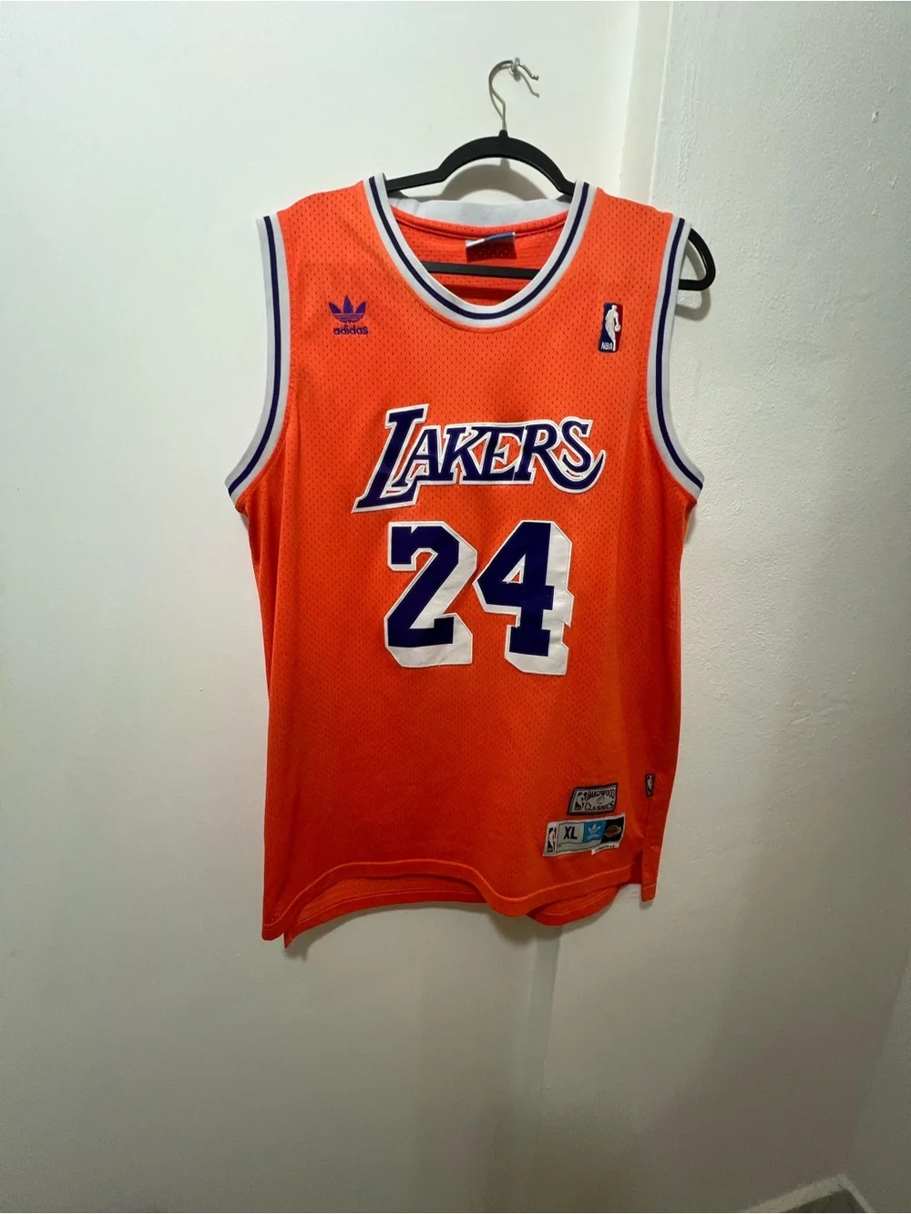 adidas Orange Hardwood Classics Lakers Mesh Jersey